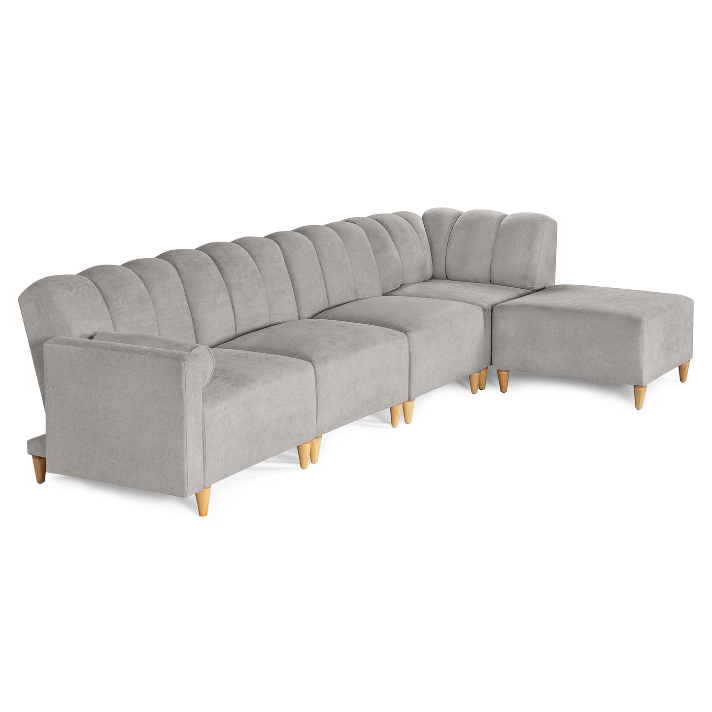Sala Modular Kieran de 5 modulos Color Gris Claro