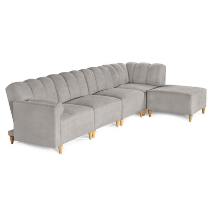 Sala Modular Kieran de 5 modulos Color Gris Claro