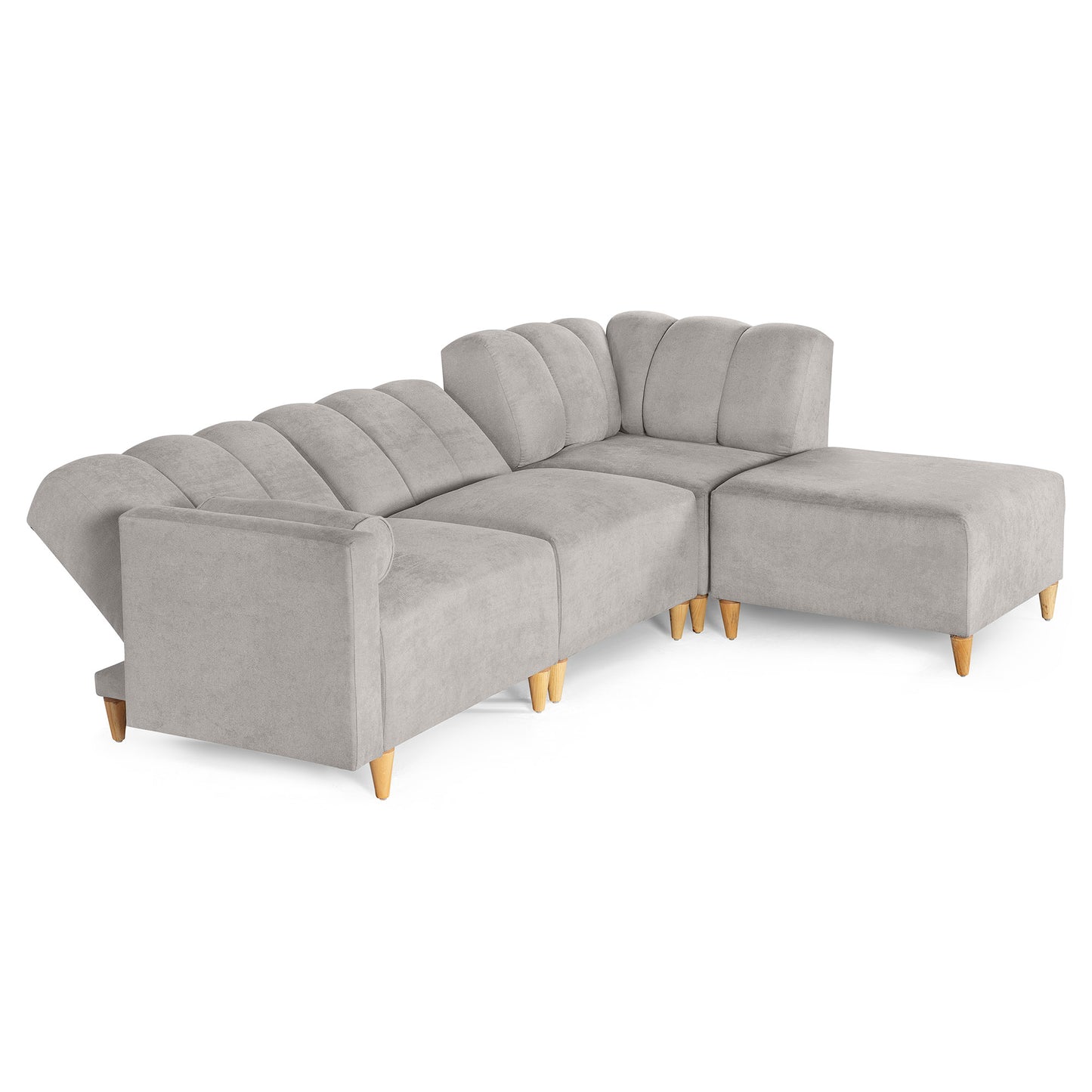 Sala Modular Kieran de 4 modulos Color Gris Claro