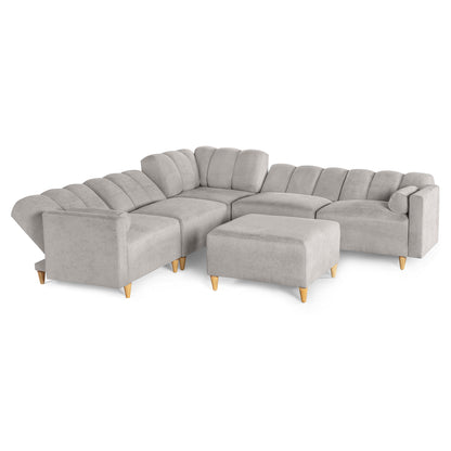 Sala Modular Kieran de 6 modulos Color Gris Claro