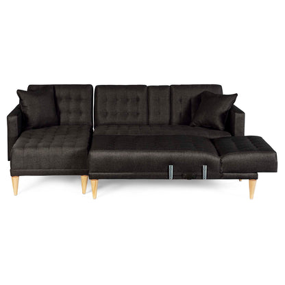 Sala Modular Doble Chaise Marietta Color Negro