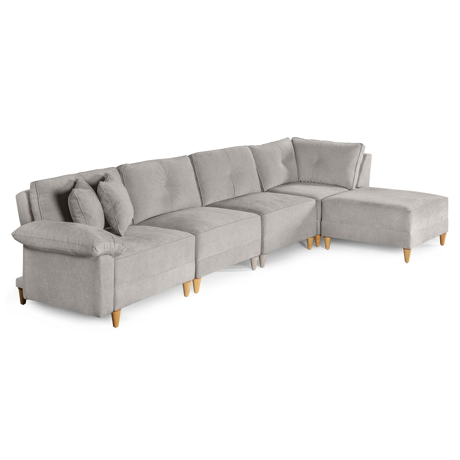 Sala Modular Maristella de 5 modulos Color Gris Claro