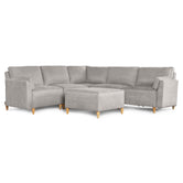 Sala De 6 Modulos Makora Morelli Memory Foam Grey Chenil Respaldo Reclinable De 3 Posiciones