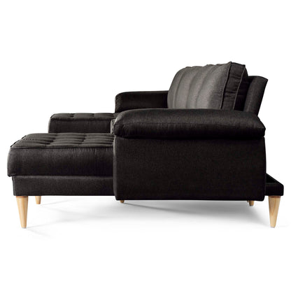Sala Modular Doble Chaise Salazar Color Negro