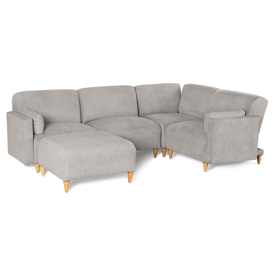 Sala Modular de 5 modulos Zavian Color Gris Claro