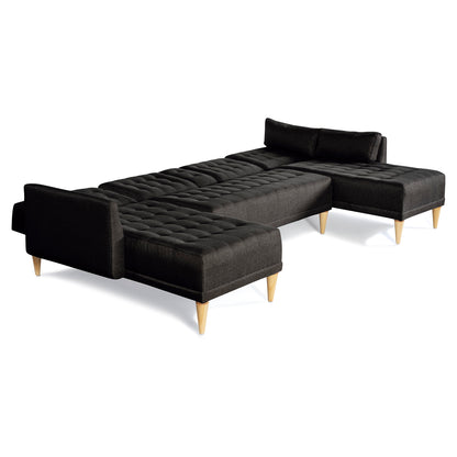 Sala Modular Doble Chaise Boyd Color Negro