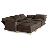 Sala De 6 Modulos Makora Everyn Memory Foam Chocolate Chenil Respaldo Reclinable De 3 Posiciones