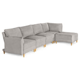 Sala De 5 Modulos Makora Everyn Memory Foam Grey Chenil Respaldo Reclinable De 3 Posiciones