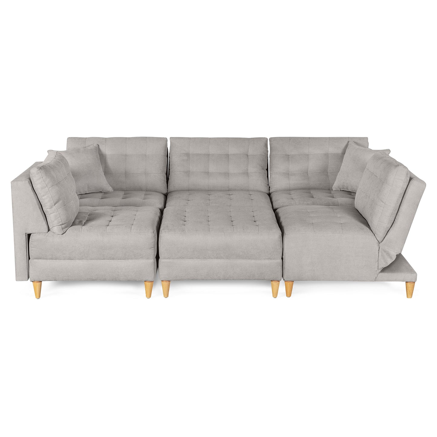 Sala Modular Godric de 6 modulos Color Gris Claro