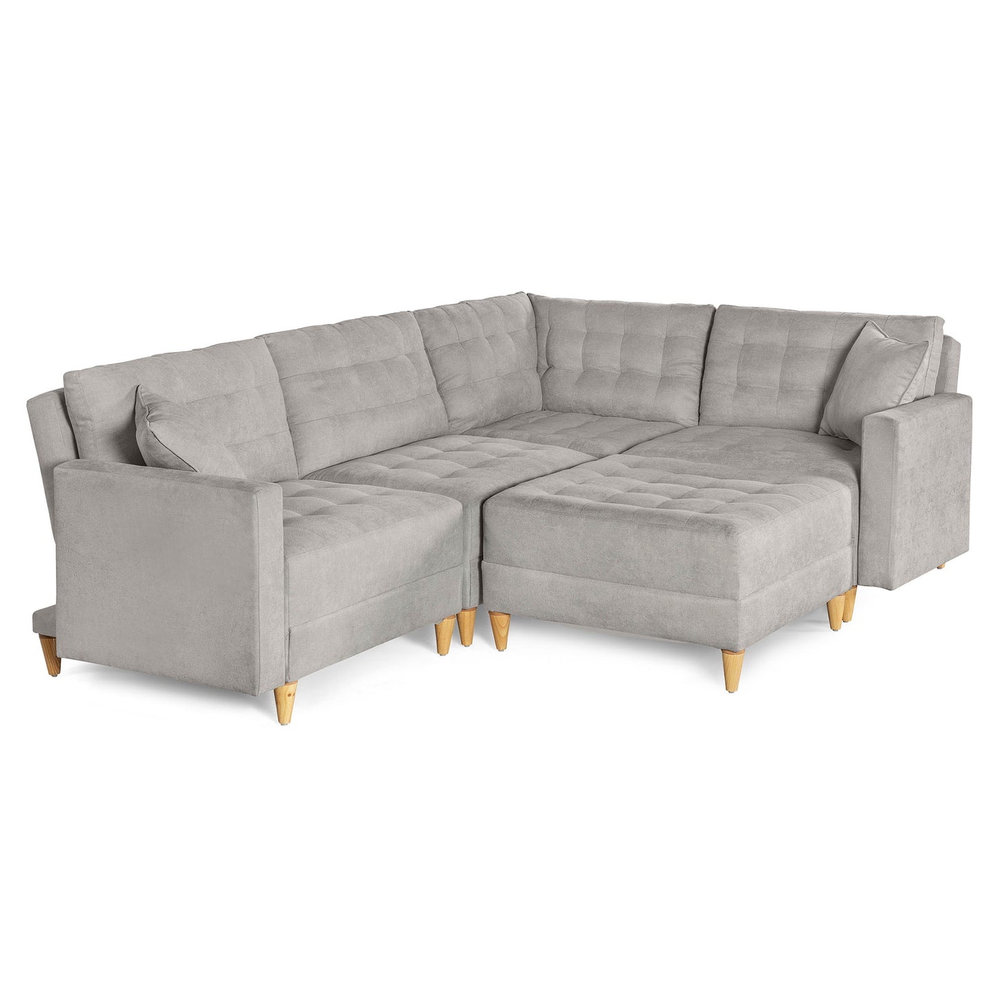 Sala Modular Godric de 5 modulos Color Gris Claro