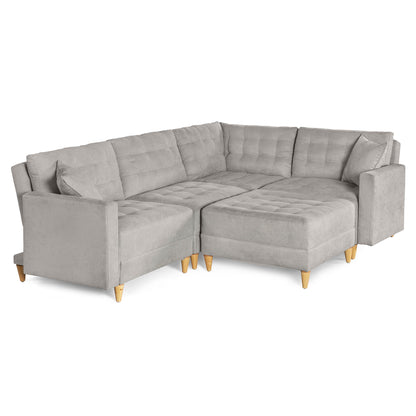 Sala Modular Godric de 5 modulos Color Gris Claro