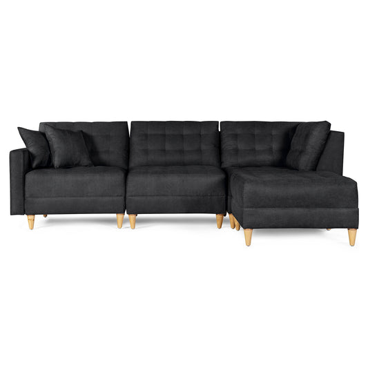 Sala Modular Godric de 4 modulos Color Negro