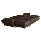 Sala De 6 Modulos Makora Morelli Memory Foam Chocolate Chenil Respaldo Reclinable De 3 Posiciones