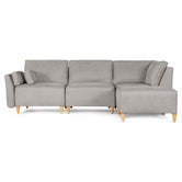 Sala De 4 Modulos Makora Morelli Memory Foam Grey Chenil Respaldo Reclinable De 3 Posiciones