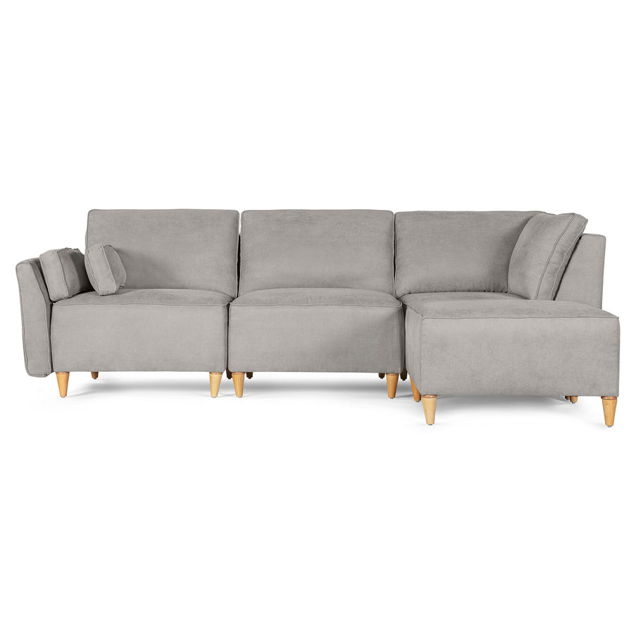 Sala De 4 Modulos Makora Morelli Memory Foam Grey Chenil Respaldo Reclinable De 3 Posiciones