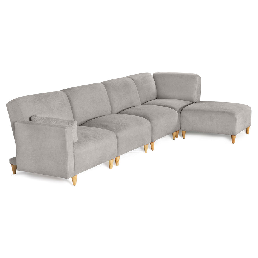 Sala Modular de 5 modulos Zavian Color Gris Claro