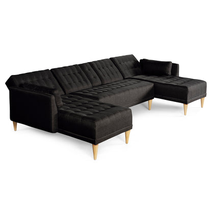Sala Modular Doble Chaise Boyd Color Negro