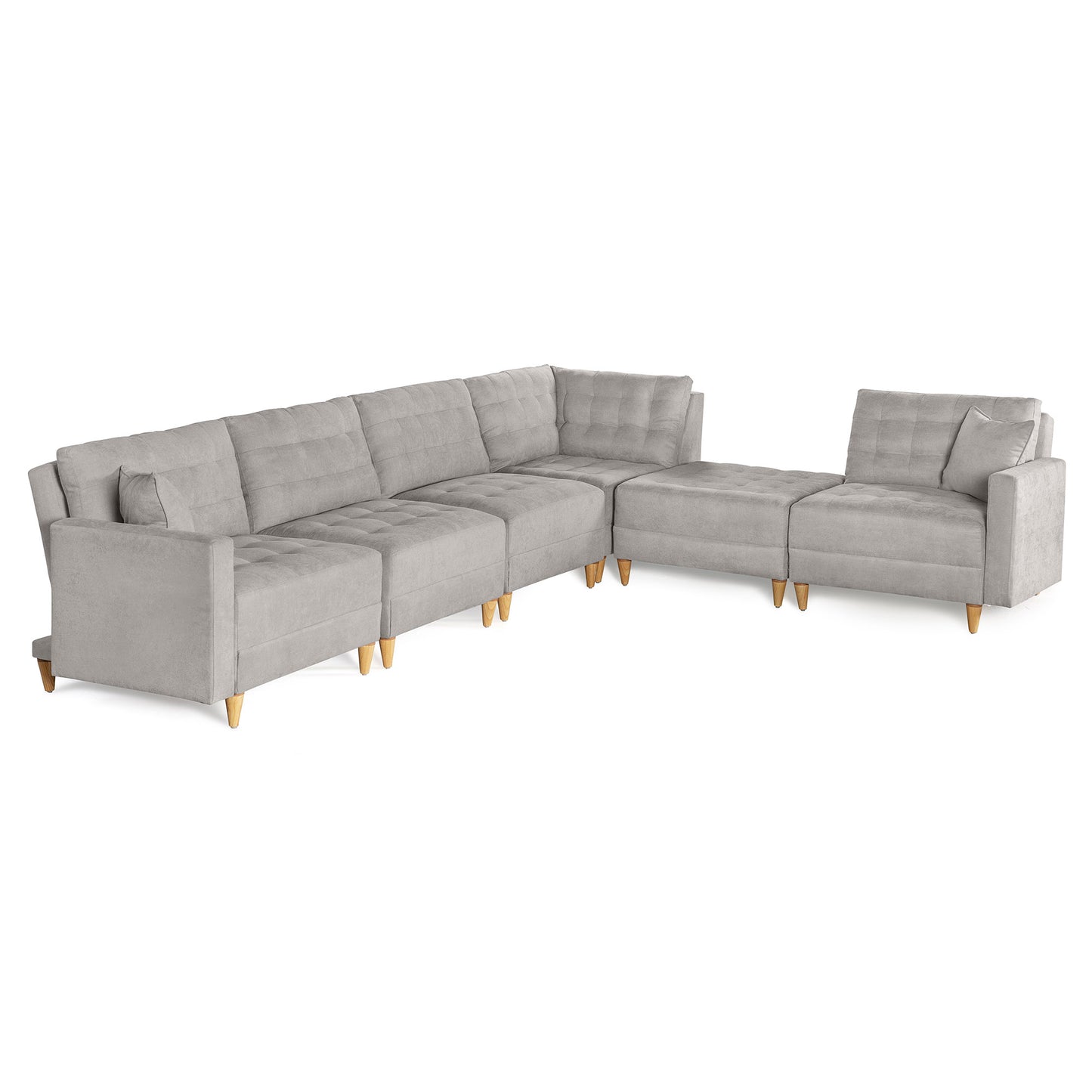 Sala Modular Godric de 6 modulos Color Gris Claro