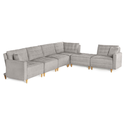 Sala Modular Godric de 6 modulos Color Gris Claro
