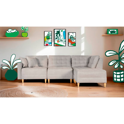 Sala Modular Godric de 4 modulos Color Gris Claro
