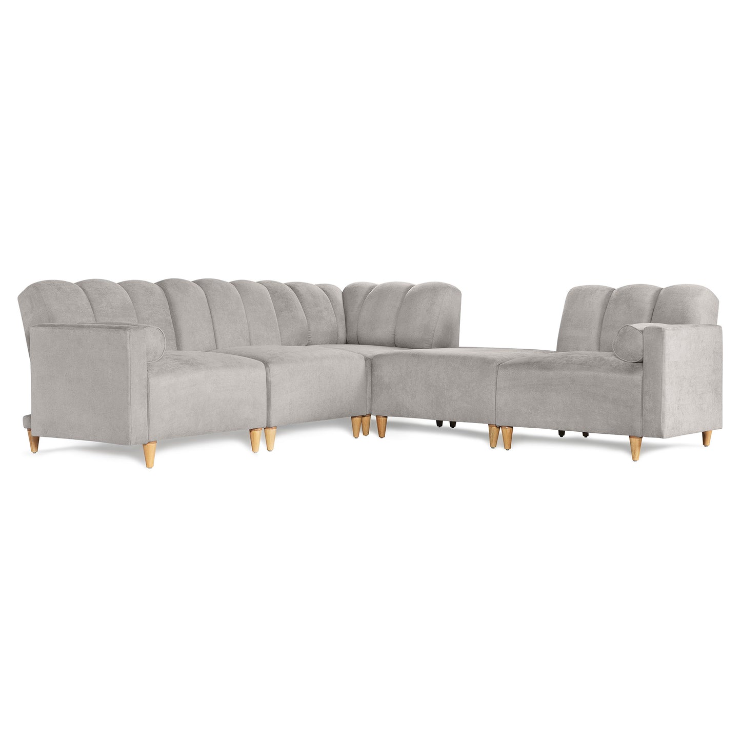 Sala Modular Kieran de 5 modulos Color Gris Claro