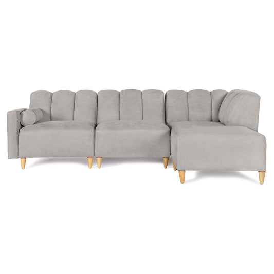 Sala Modular Kieran de 4 modulos Color Gris Claro