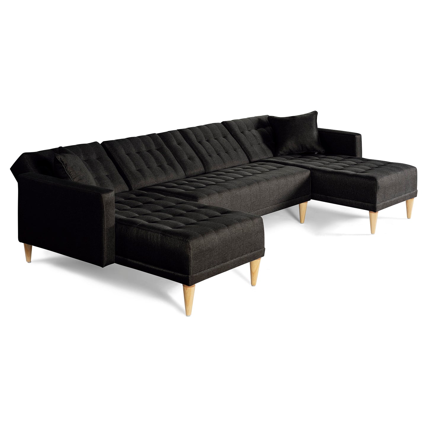 Sala Modular Doble Chaise Marietta Color Negro