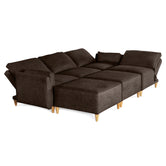 Sala De 6 Modulos Makora Morelli Memory Foam Chocolate Chenil Respaldo Reclinable De 3 Posiciones