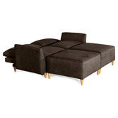 Sala De 4 Modulos Makora Morelli Memory Foam Chocolate Chenil Respaldo Reclinable De 3 Posiciones