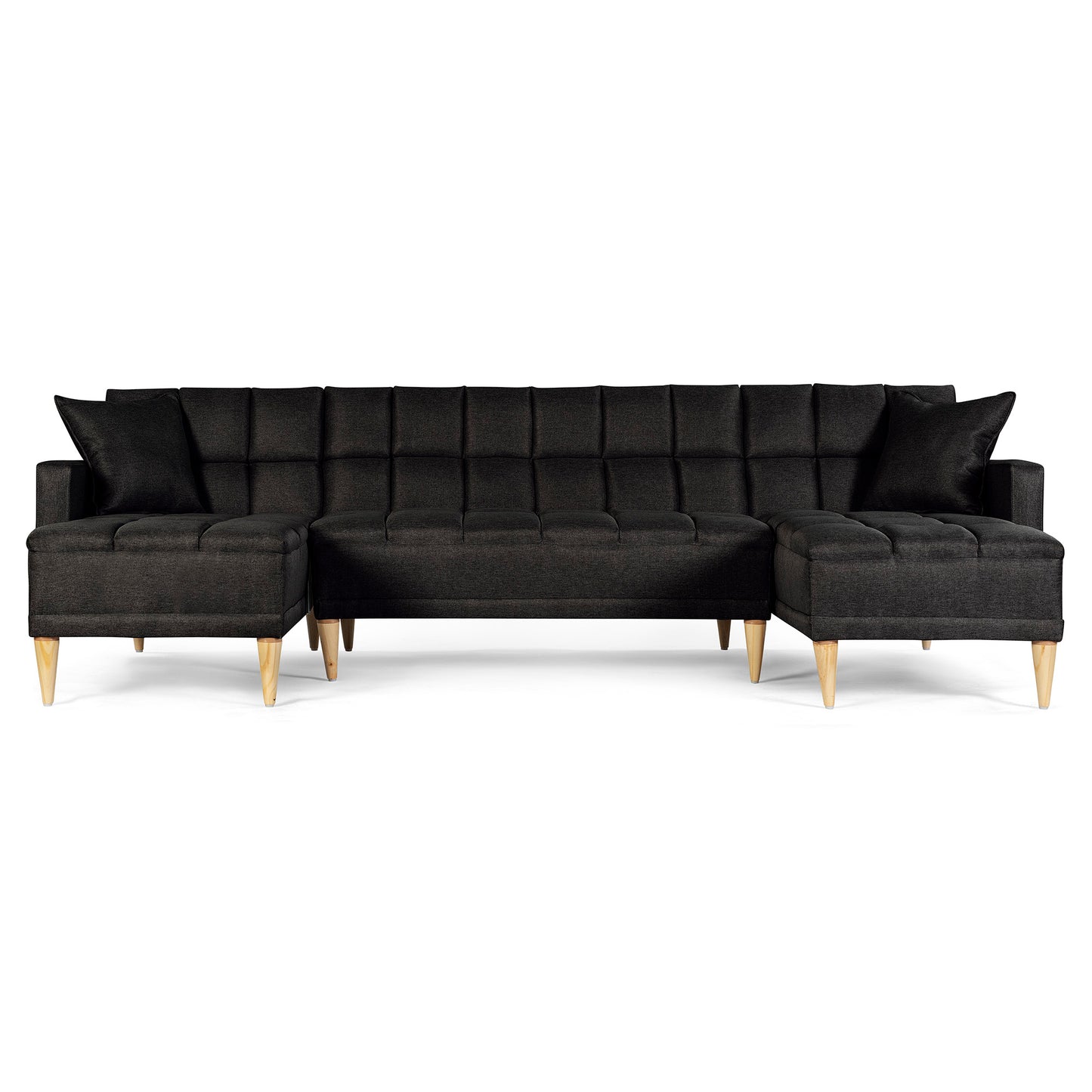 Sala Modular Doble Chaise Travis Color Negro