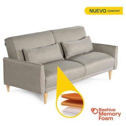 Sofá Cama Anicka Color Gris Claro