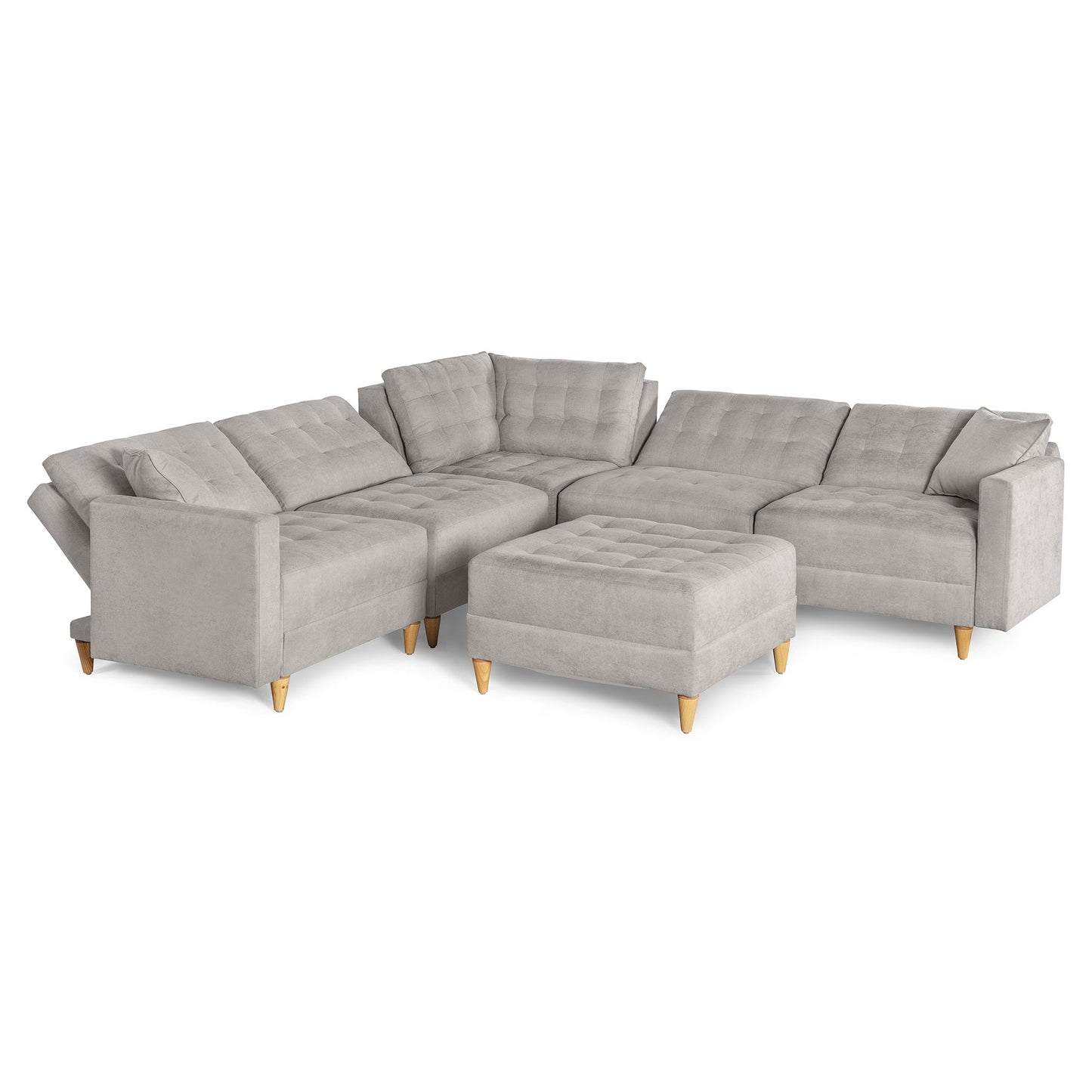 Sala Modular Godric de 6 modulos Color Gris Claro