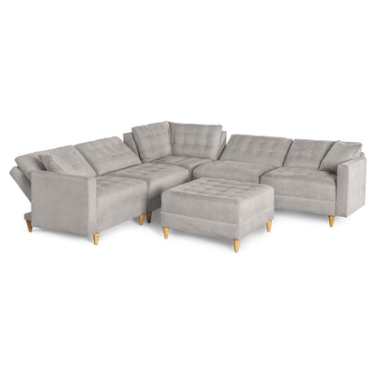 Sala Modular Godric de 6 modulos Color Gris Claro