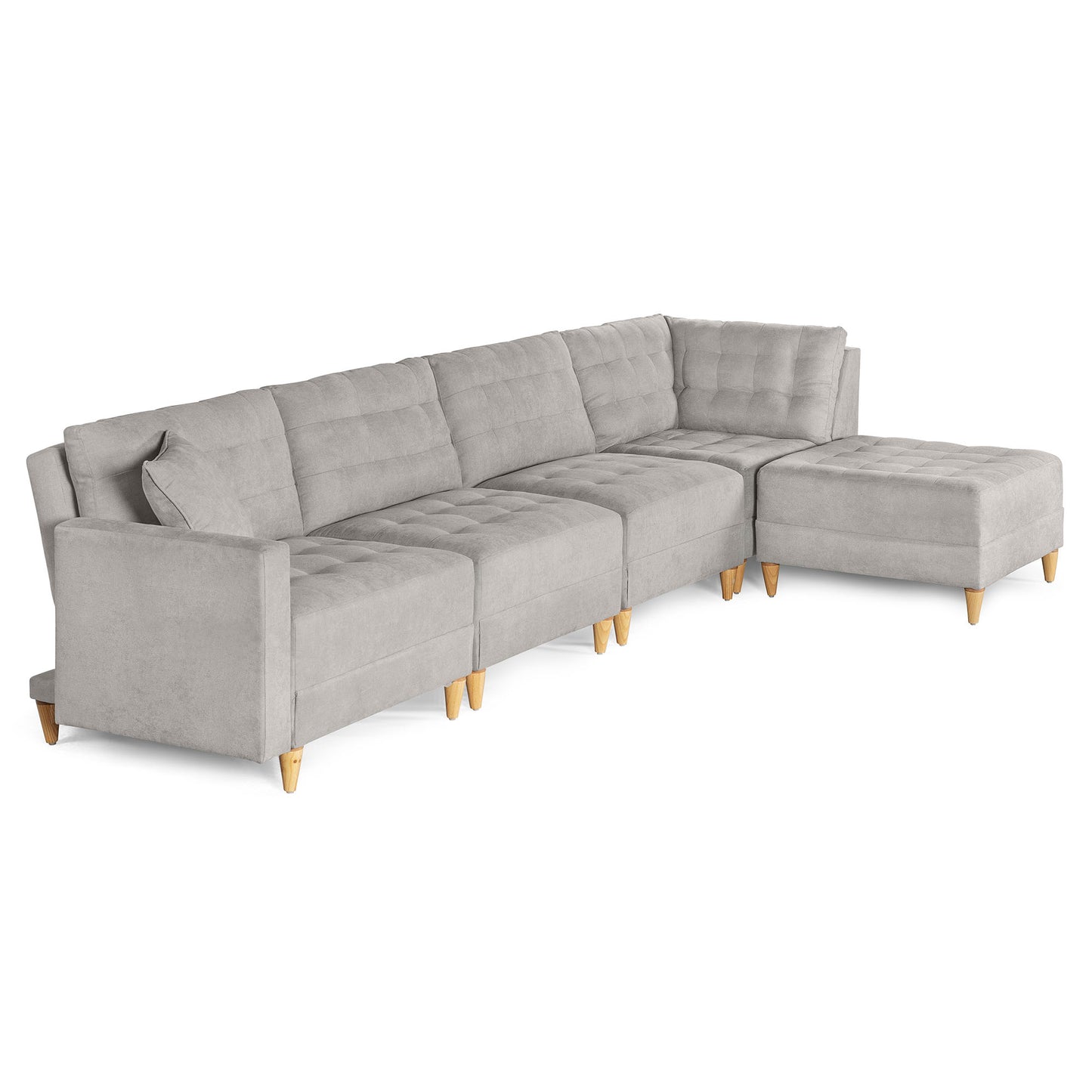 Sala Modular Godric de 5 modulos Color Gris Claro