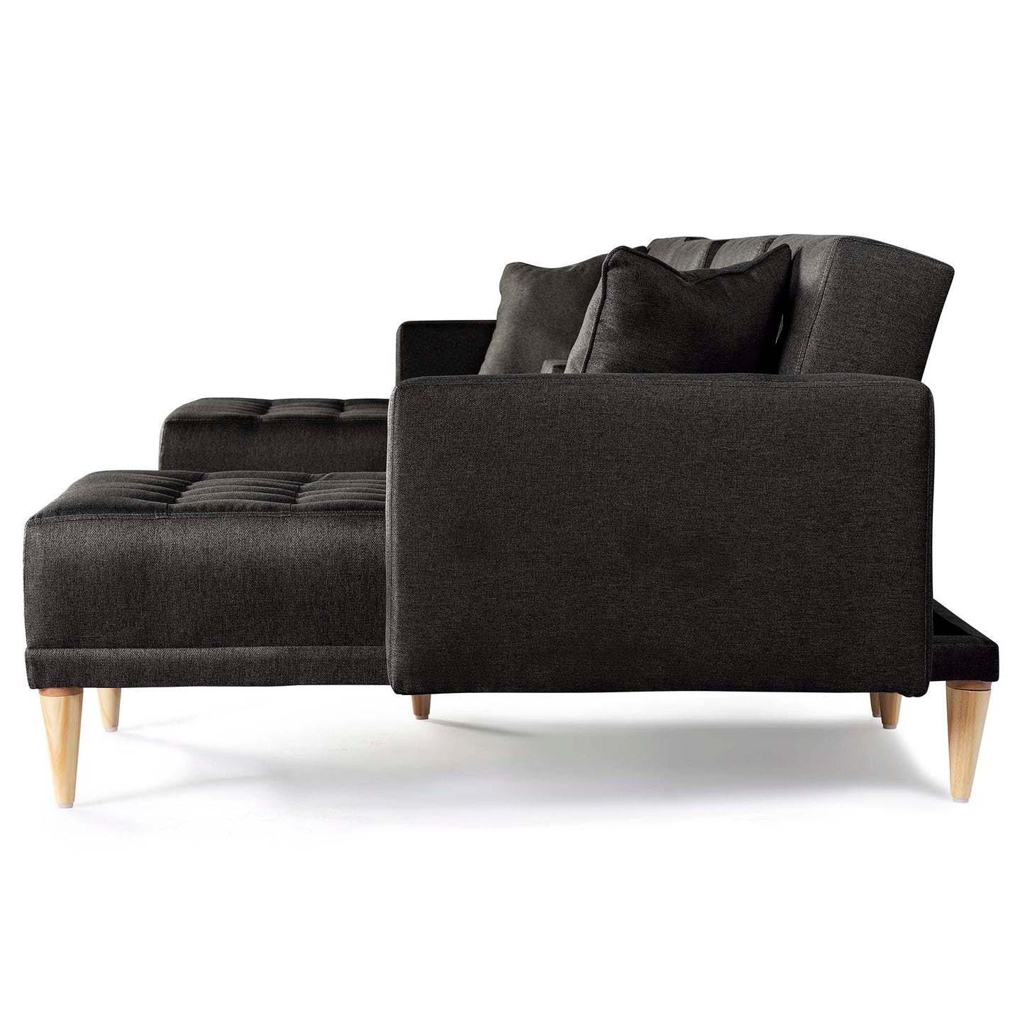 Sala Modular Doble Chaise Marietta Color Negro