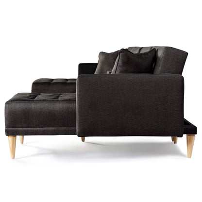 Sala Modular Doble Chaise Marietta Color Negro