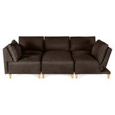 Sala De 6 Modulos Makora Morelli Memory Foam Chocolate Chenil Respaldo Reclinable De 3 Posiciones