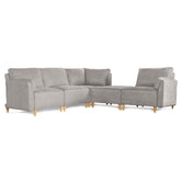 Sala De 5 Modulos Makora Morelli Memory Foam Grey Chenil Respaldo Reclinable De 3 Posiciones