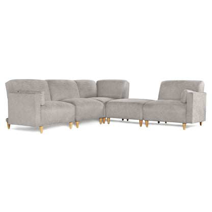 Sala Modular de 5 modulos Zavian Color Gris Claro