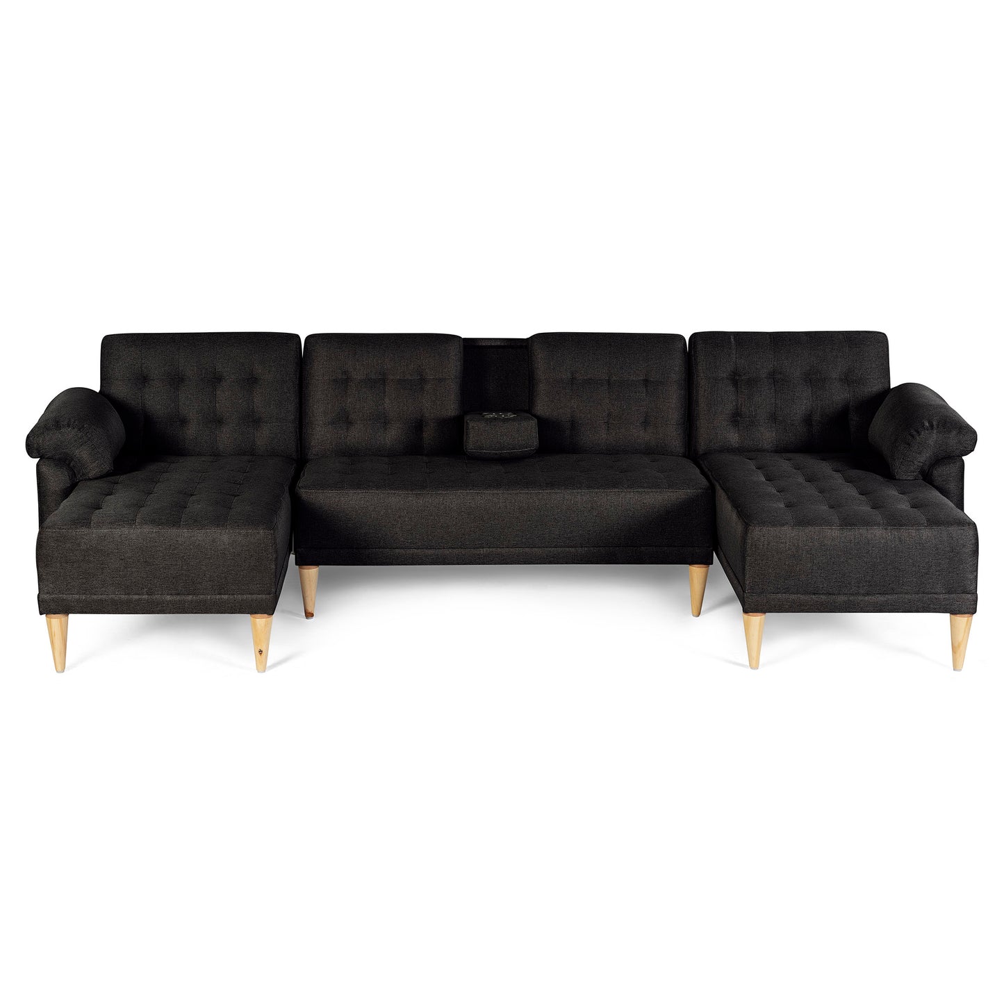 Sala Modular Doble Chaise Barker Color Negro