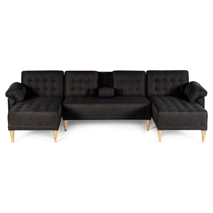 Sala Modular Doble Chaise Barker Color Negro
