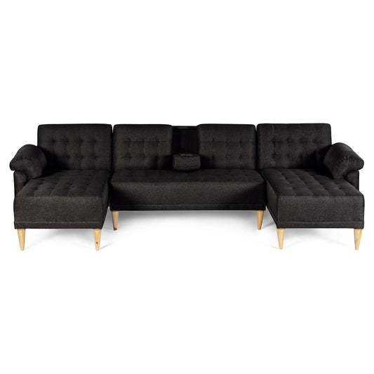 Sala Modular Doble Chaise Barker Color Negro