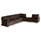 Sala De 6 Modulos Makora Morelli Memory Foam Chocolate Chenil Respaldo Reclinable De 3 Posiciones