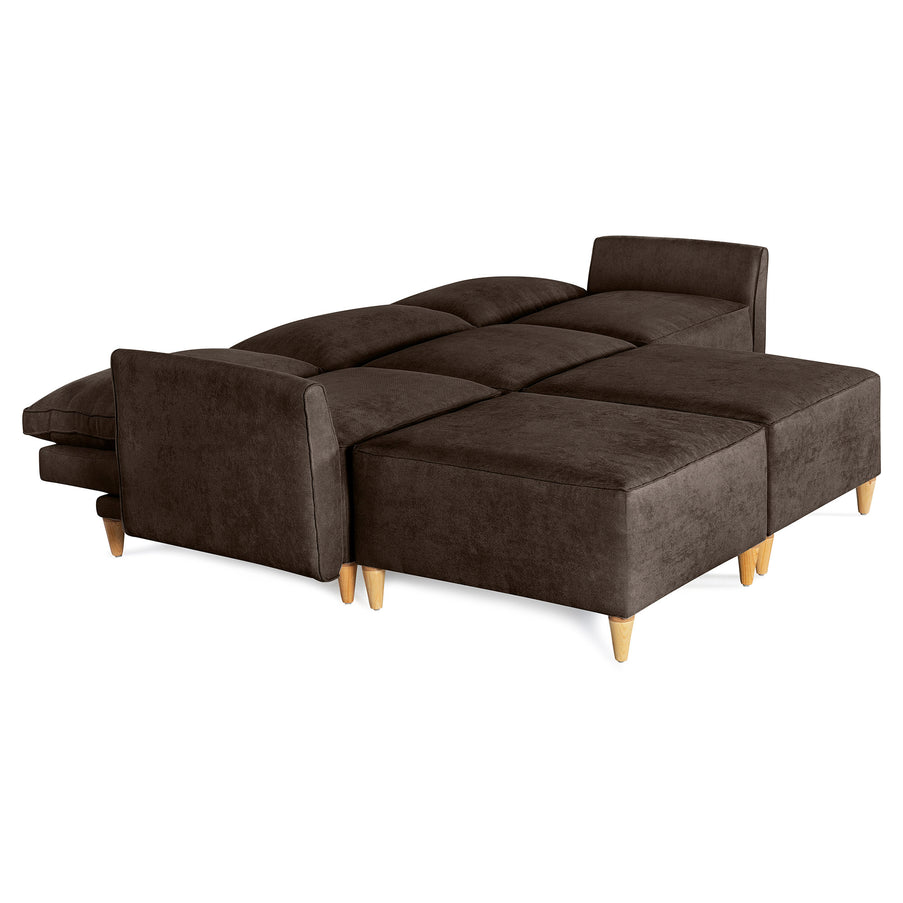 Sala De 5 Modulos Makora Morelli Memory Foam Chocolate Chenil Respaldo Reclinable De 3 Posiciones