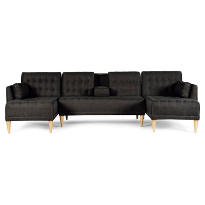 Sala Modular Doble Chaise Boyd Color Negro