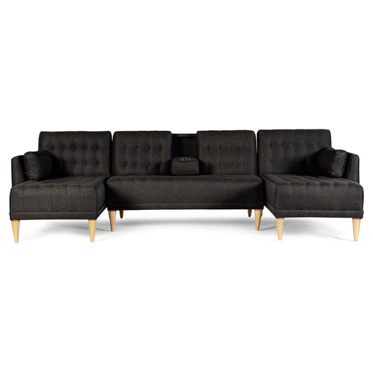 Sala Modular Doble Chaise Boyd Color Negro