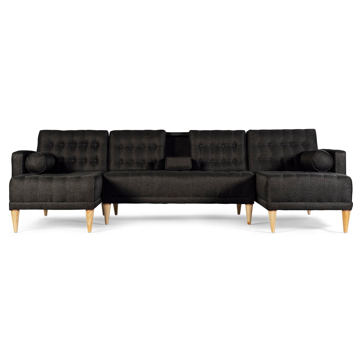 Sala Modular Doble Chaise Brandon Negro