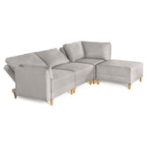 Sala De 4 Modulos Makora Everyn Memory Foam Grey Chenil Respaldo Reclinable De 3 Posiciones