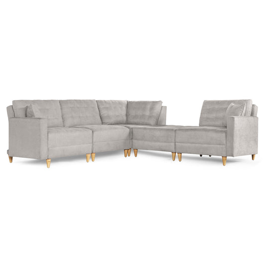 Sala Modular Godric de 5 modulos Color Gris Claro