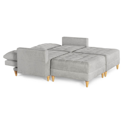 Sala Modular Godric de 4 modulos Color Gris Claro
